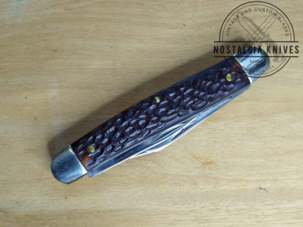Vintage Kutmaster – Utica, NY Large 3 Blade Stockman with Jigged Bone Scales, Brass Liners and Pins [Unused – Pristine Mint Cond.] Collectible Knives