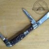 Vintage Kutmaster - Utica, NY - Small 3 Blade Stockman with Jigged Delrin Scales, Brass Liners and Pins [Unused - Pristine Cond.] - Image 3