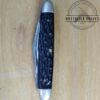 Vintage Utica Kutmaster NY, USA - Small 3 Blade Stockman with Jigged Bone Scales, Brass Liners and Pins [Used - Mint Cond.]