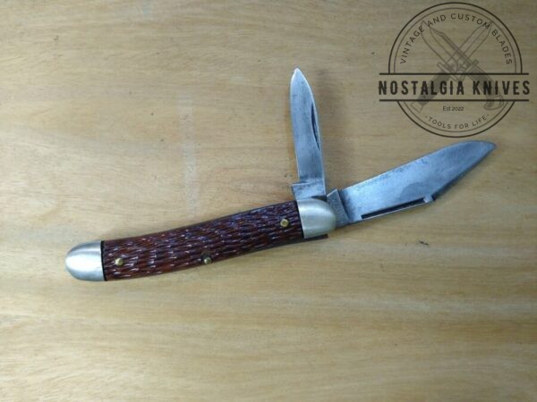 Vintage Ulster USA Jigged Bone Medium Serpentine 2 Blade Jack-knife[Used – Mint Cond.] Collectible Knives cutlery