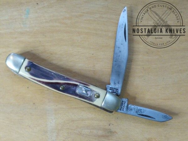 Vintage Colonial Prov. RI, Anvil Brand USA Pat. #3317996 – 2 Blade Pocket Knife [Used – Near Mint Cond.] Anvil Brand