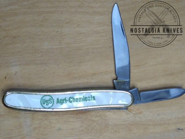 Vintage Colonial 2.75″ Serpentine 2 Blade ‘ USS Agri-Chemicals’ Advertisement Pocket Knife [Used – Pristine Mint Cond.] Collectible Knives cutlery