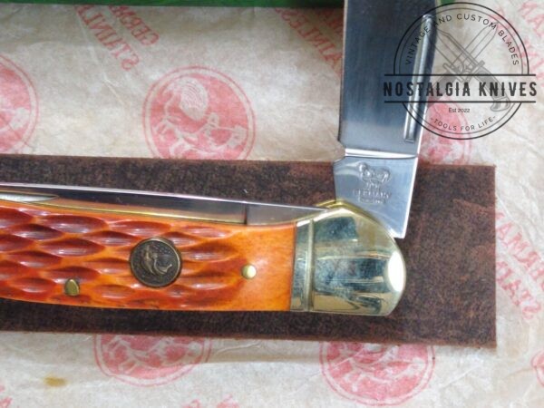 Hen & Rooster™ HRI232-BRPB Brown Bone Copperhead 4116g – 2 Blade Trapper Pocket Knife in Orig. Box[Unused-Pristine Mint Cond.] Collectible Knives cutlery
