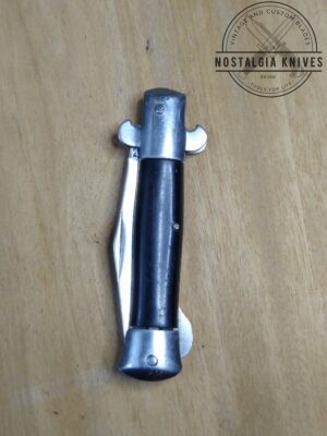 Vintage Small Lock-back Fish-Tail Pocket Knife Made In Japan Smooth Black Handle [Used - Pristine Cond.]