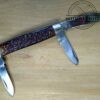 Vintage Utica Kutmaster NY, USA T2 - Large 3 Blade Stockman with Jigged Bone Scales, Brass Liners and Pins [Used - Pristine Cond.] - Image 5