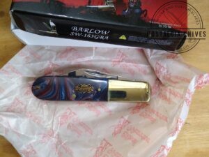 Steel Warrior 'God Bless America' Red/White/Blue Handle Barlow Knife SW-163GBA Rockwell 56 - 58 Rockwell Tested [Unused/NIB - Pristine Mint Cond.]