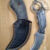 Custom Handmade 9.5" Damascus Pattern Karambit 'Tiger's Claw' Knife with Black Leather Belt Sheath[Used - Excellent Cond.] - Image 3