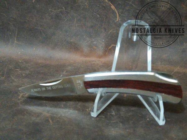 Vintage Klein Tools 44032 Small Single Blade Lock-back pocket knife with Wood Inlay Handle [Used – Mint Cond.] Everyday Carry[EDC]