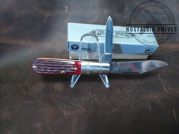 Vintage Böker Solingen Jigged Red Bone Handle Barlow Folding Knife BO493JRB in Original Packaging [Unused – Pristine Mint Cond.] Böker boker
