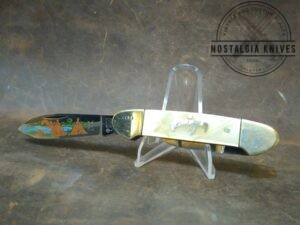 Vintage Böker Solingen Tree Brand - 1977 Limited Edition American Indian Canoe Knife With Custom Handles and Nickel Silver Bolsters[Unused-Pristine Cond.]