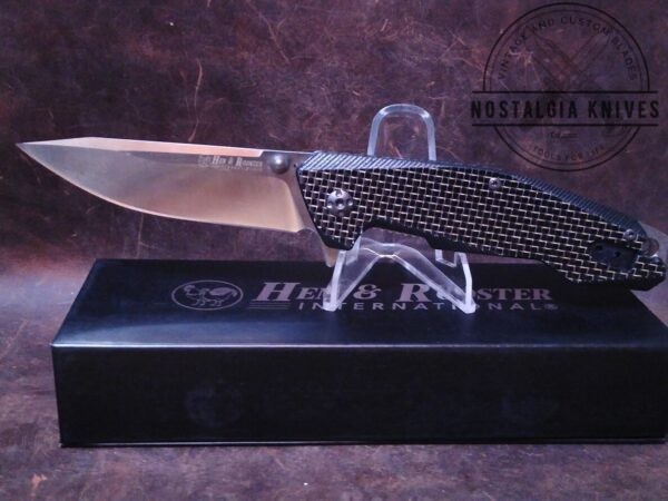 Hen & Rooster HRI-300B Tasmanian – Contoured G10/Carbon Fiber Handle – Ball Bearing Liner-lock, and Reversible Belt Clip[Unused/NIB] Everyday Carry[EDC] boker