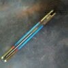 Kissing crane KC 5327 - Limited Ed. #952 Brass with Patriotic Stars and Strips Inlaid Blue Bone Handle Large Folding Hunter Knife [Unused - Pristine Cond.] - Image 4