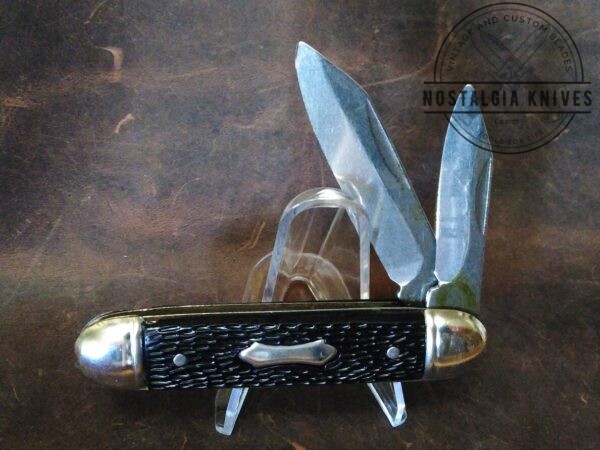 Vintage ‘The Ideal’ Large 2 blade Jack Knife w/ Black Handle [Unused – Mint Cond.] Collectible Knives campgear