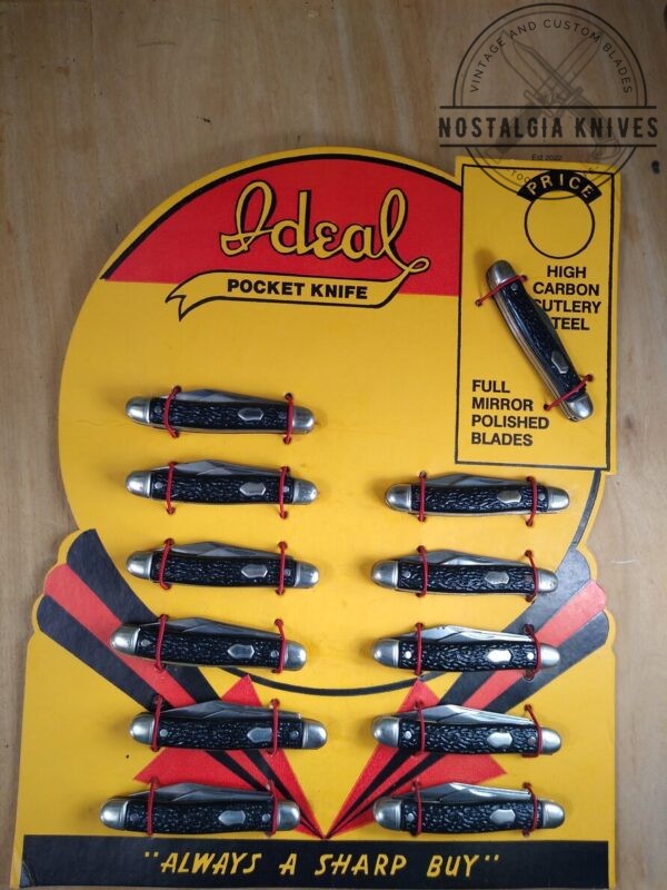Vintage ‘The Ideal’ Small 2 blade Jack Knife w/ Black Handle [Unused – Pristine Cond.] Collectible Knives boker