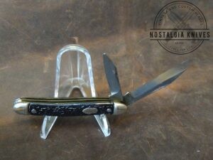 Vintage 'The Ideal' Small 2 blade Jack Knife w/ Black Handle [Unused - Pristine Cond.]