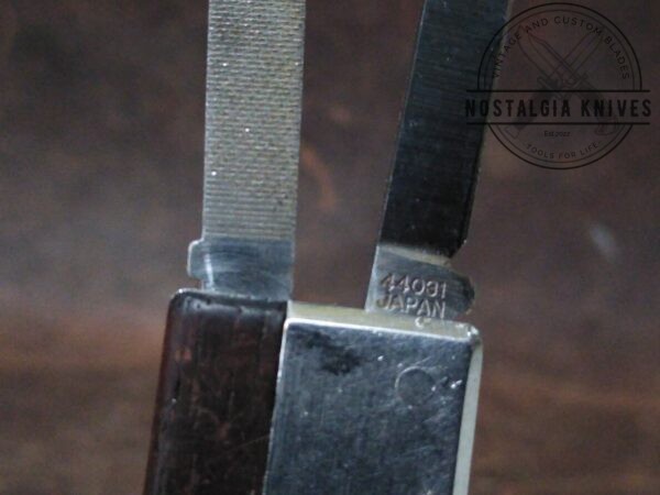 Vintage Klein Tools 44031 Japan – 2 Blade Money Clip Knife with Wood Inlaid Handle [Used – Mint Cond.] Everyday Carry[EDC] boker