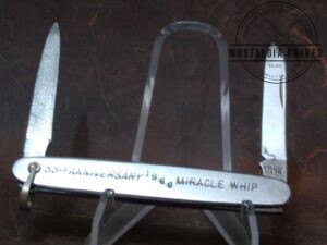 Vintage Schrade 778 Stainless Steel folding pocket knife(Handle etched; '55th Anniversary of Miracle Whip 1988') [Used - Mint Cond.]