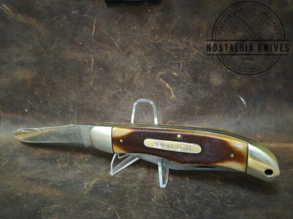 Vintage Schrade USA Old Timer 25OT Large Folding Trapper Knife – Sawcut Delrin Scales[Used – Good Cond.] Collectible Knives boker