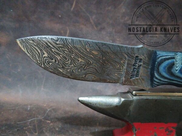 Valley Forge, Newark NJ – 7.5″ Fixed-Blade Drop-Point Knife with Brown Leather Belt Sheath[Unused]. Custom/Handmade boker