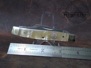 Owl Head, Munich Iron Works Solingen, Germany - Pearl Handle 3 Blade Stockman Pocket Knife[Used - Pristine Mint Cond.]