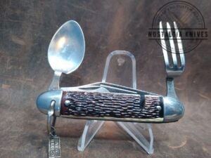 Vintage Colonial Prov. RI USA Small Camping/Hobo Knife w/ Fork, Spoon & Opener[Used - Mint Cond.]