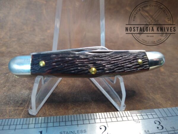 Vintage Ulster USA Jigged Bone Small 3 Blade Stockman Pocket Knife[Used – Mint Cond.] Collectible Knives cutlery