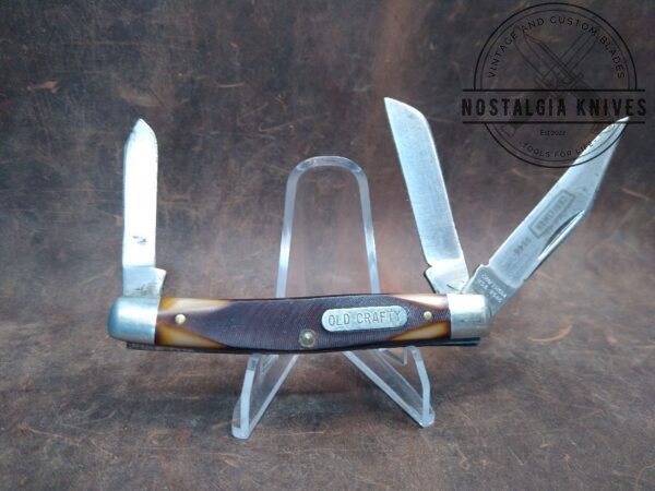 Vintage Sears Craftsman 9546 ‘Old Crafty’ Medium Stockman 3 blade pocket knife [Used – Mint Cond.] Collectible Knives boker