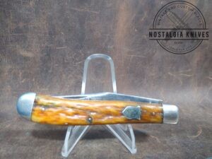 Vintage Camillus NY, USA 'High Carbon Steel' tang stamp, Sears Dogleg Trapper with Bone handle. [Used - Excellent Cond.]