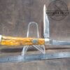 Vintage Camillus NY, USA 'High Carbon Steel' tang stamp, Sears Dogleg Trapper with Bone handle. [Used - Excellent Cond.] - Image 8