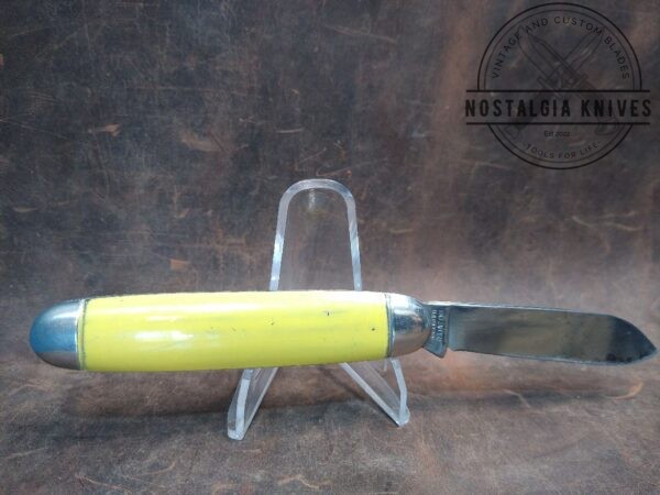 Vintage  Clover Brand Syracuse, NY –  Large 2 blade Jack Knife w/ Yellow Handle [Used – Excellent Cond.] Clover Brand boker