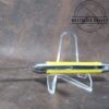 Vintage USA Made Large 2 blade Jack Knife w/ Yellow Handle [Used - Pristine Cond.] - Image 4