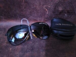 Jack Daniel's Logo-ed Folding Sunglasses 1980s Advertising Promo. with zippered case[Used - Excellent Cond.]