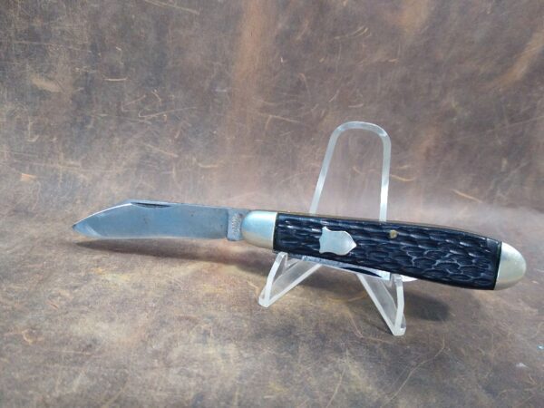 Vintage Syracuse Knives Co. USA Made 2 blade Jack Knife w/ Black Jigged Handle [Used – Very Good Cond.] Collectible Knives boker
