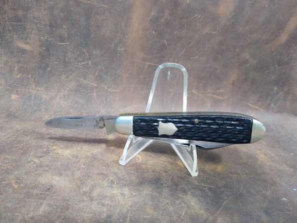 Vintage Syracuse Knives Co. USA Made 2 blade Jack Knife w/ Black Jigged Handle [Used – Very Good Cond.] Collectible Knives boker