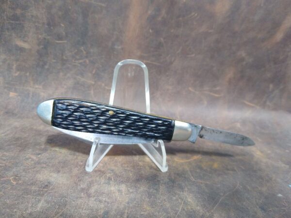 Vintage Syracuse Knives Co. USA Made 2 blade Jack Knife w/ Black Jigged Handle [Used – Very Good Cond.] Collectible Knives boker
