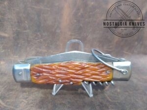 Vintage Stag Handled Camp Knife 8 Blade Multi-tool Folding Knife [Used - Very Good Cond.]