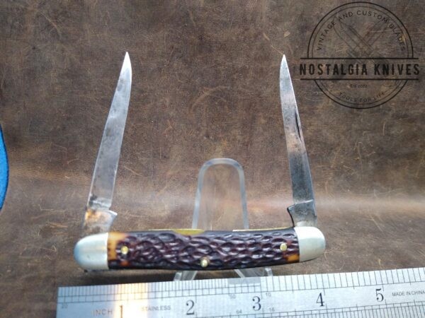 Vintage Kutmaster Utica, NY, Large 2 Blade Muskrat Pocket knife w/ Jigged Bone Scales, Brass Liners and Pins – 1947 [Used – Excellent Cond.] Collectible Knives collectable knives