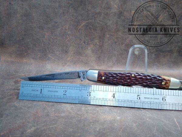 Vintage Kutmaster Utica, NY, Large 2 Blade Muskrat Pocket knife w/ Jigged Bone Scales, Brass Liners and Pins – 1947 [Used – Excellent Cond.] Collectible Knives collectable knives