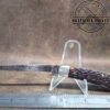 Vintage Kutmaster Utica, NY, Large 2 Blade Muskrat Pocket knife w/ Jigged Bone Scales, Brass Liners and Pins - 1947 [Used - Excellent Cond.] - Image 6