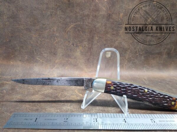 Vintage Kutmaster Utica, NY, Large 2 Blade Muskrat Pocket knife w/ Jigged Bone Scales, Brass Liners and Pins – 1947 [Used – Excellent Cond.] Collectible Knives collectable knives