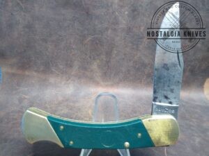 Vintage Coyote Prov. USA  Large Folding Hunter Knife Lock-Back with Green Saw Cut Handles[Used - Excellent Cond.]